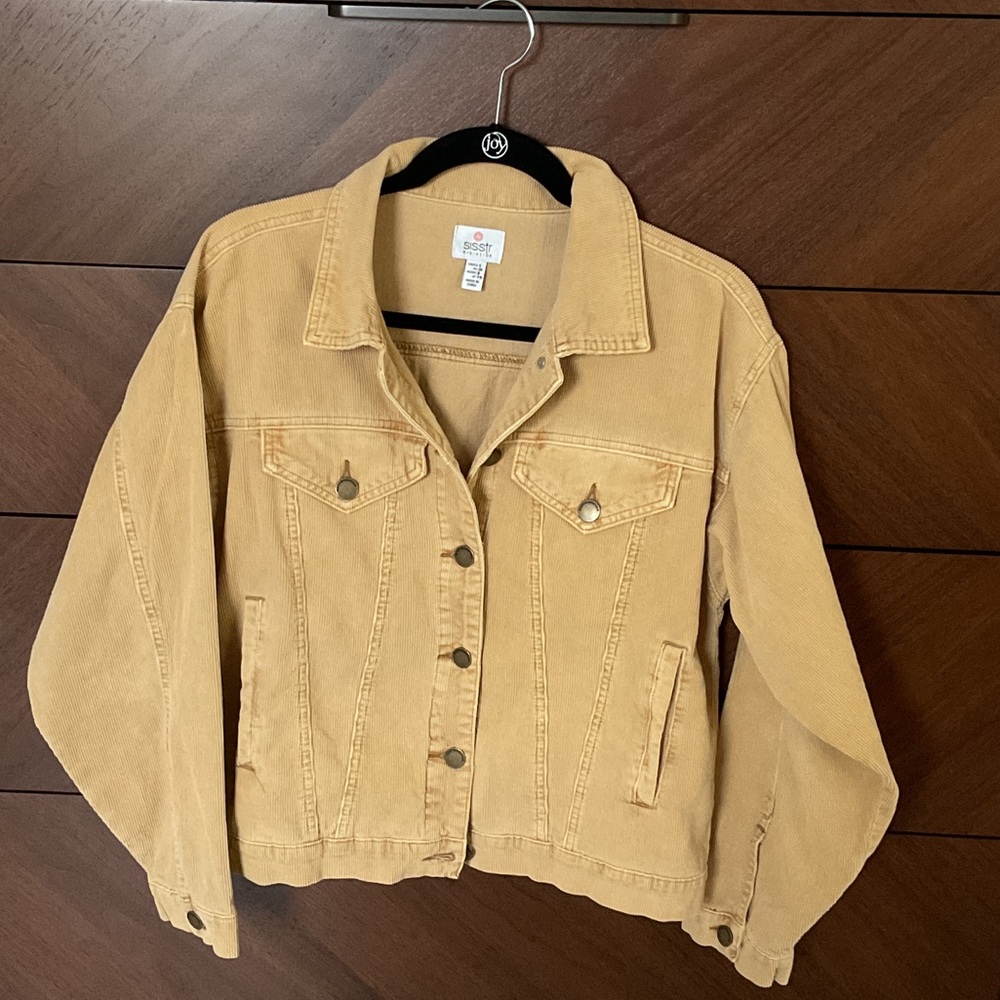 Women's Tan Cord Jean Jacket